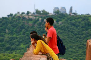 Katy takes in the scenery of Jaipur